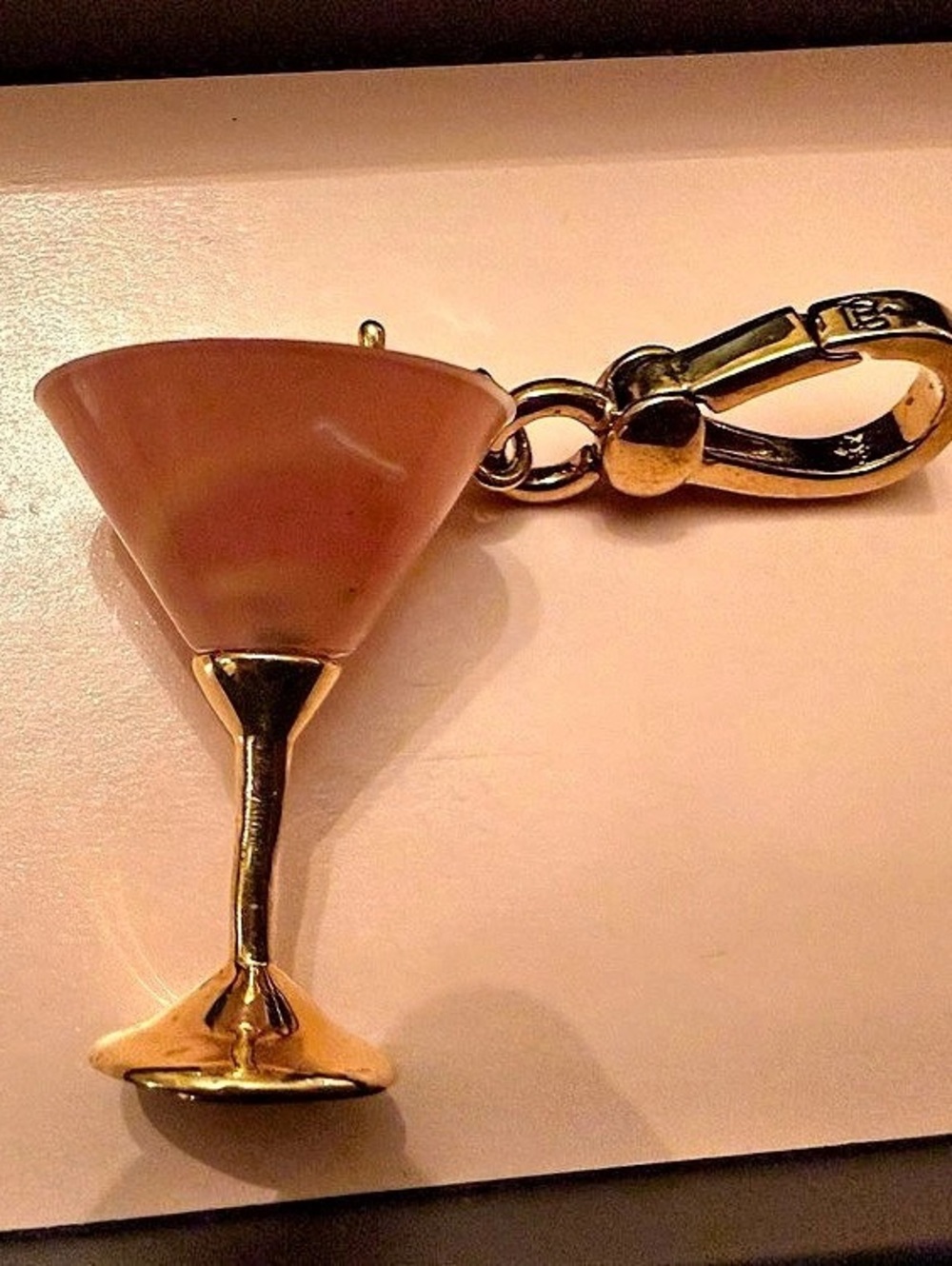 Juicy Couture Martini Glass Charm Keychain Pink Martini Glass Keychain
